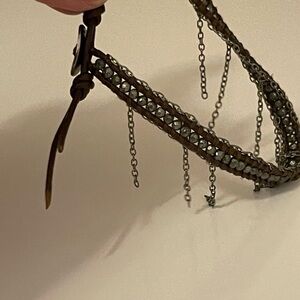 Chan Luu bracelet with silver spike beads and chain accents.